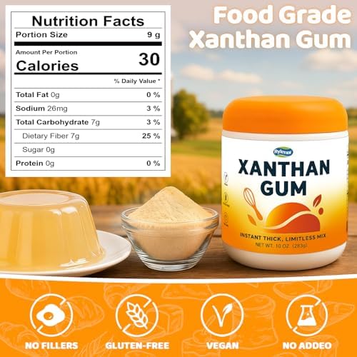 10 oz Food-Grade Xanthan Gum Powder, Pure Xanthan Gum for Baking Gluten Free, Xanthan Gum Thickener Suitable for Making Ice Cream, Cake, Yogurt, Candy