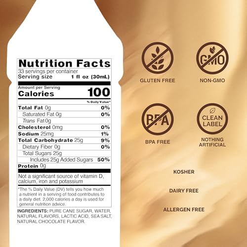 Monin - Dark Chocolate Syrup | Premium Syrup for Cocktails, Hot Drinks, Shakes & More | Clean Label, No Artificial Flavors, No Artificial Preservatives (BPA-Free Plastic Bottle, 1 Liter)