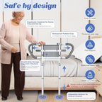 Bedside Rail for Elderly Safety Adjustable Bed Aid with Storage Pocket, Non-Slip Handle, 400 lbs Gravity Capacity -Gray (Stand-Compatible with Bed Frames 13.19" or Higher)
