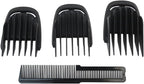 3 Piece Set (9mm 12mm 16mm) Haircut Blade Guards for P-hilips Norelco Multigroom MG7750 MG7770 MG7785, with Small Beard Comb Black by Acupress