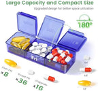 Weekly Pill Organizer 3 Times a Day, Pill Cases Organizers 7 Day, Medicine Pill Organizer by Time, Daily Pill Box AM/PM/Night, Travel Pill Case for Medication, Vitamins, Fish Oil and Supplements