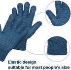 Patelai 2 Pairs Microfiber Gloves for plants Dusting Cleaning Glove Mittens House Cars Blinds Dusting(Blue, Grass Green,Large)