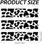 3pcs Cow Print Edible Cake Borders, 11.02x2.44in Cute Edible Wrap Strips Pre-Cut Glutinous Rice Paper Birthday Cake Decorations Cow Theme Birthday Party Decor Supplies