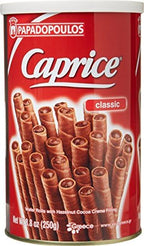 Papadopolous Caprice Classic Wafers rolls with Hazelnuts, 8.8oz
