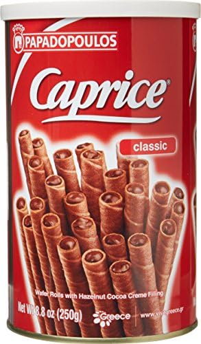Papadopolous Caprice Classic Wafers rolls with Hazelnuts, 8.8oz