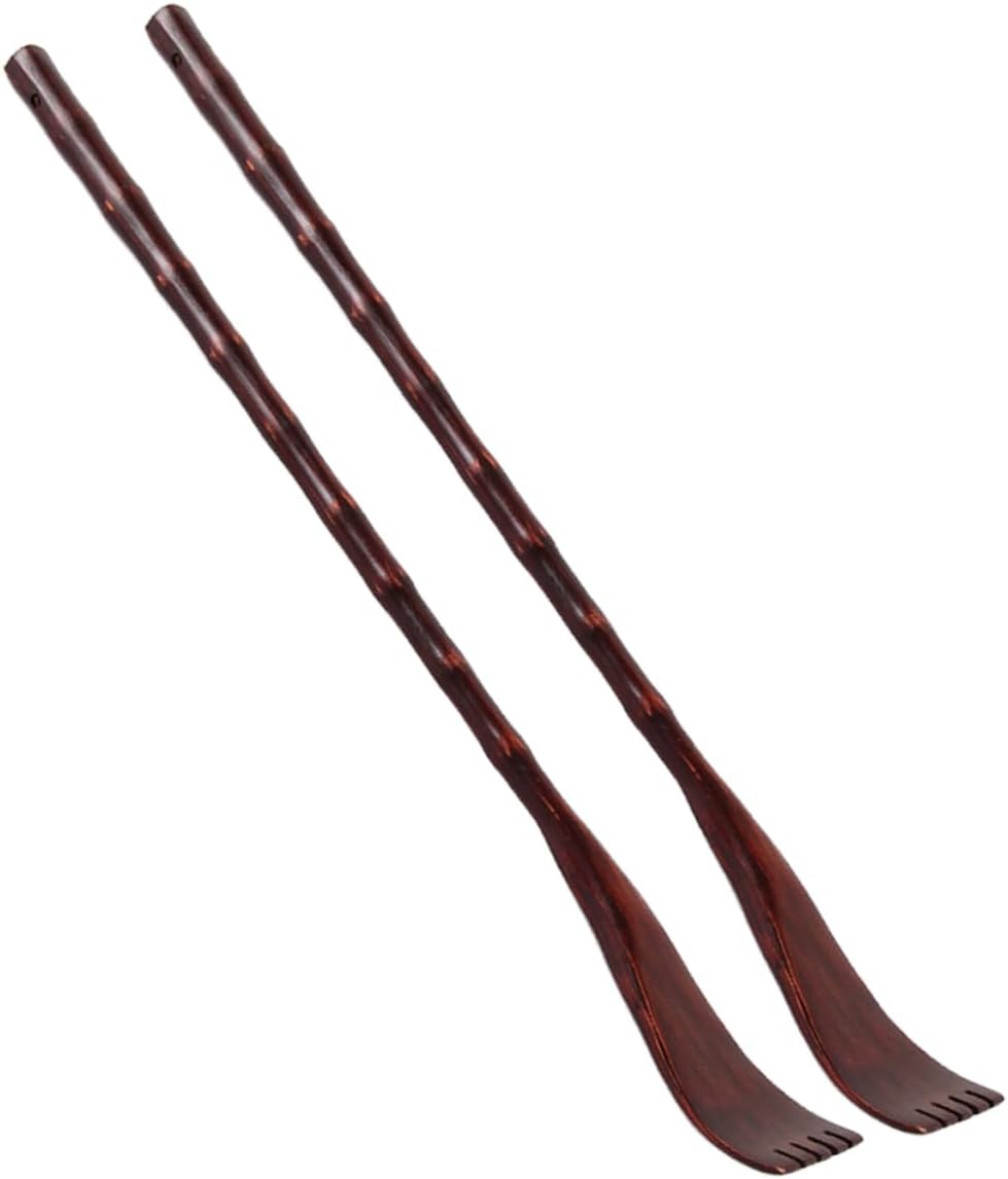 FOMIYES Handheld Wooden Tickle Pick Telescopic Back Scratcher Cast Itch Scratcher Back Massager
