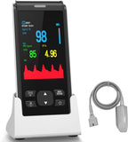 HealthTree Pulse Oximeter Rechargeable Fingertip Pulse Ox, Handheld Pulse Oximeter, Finger Blood Oxygen Saturation Monitor with SpO2 & Pulse Rate, Portable Oxygen Meter Finger for Adults