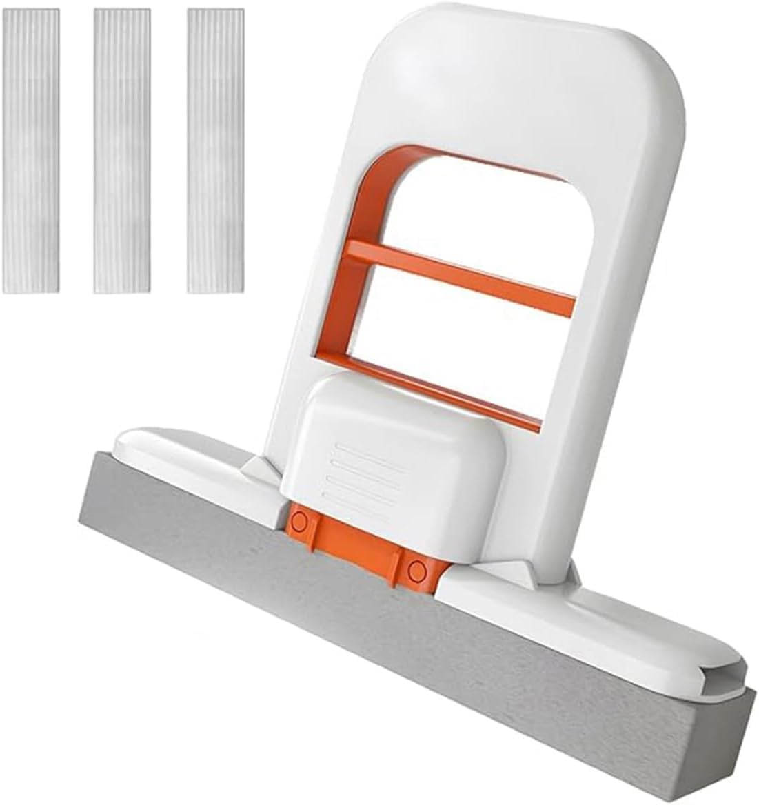 Mini Foldable Desktop Mop, Mini Mop for Small Spaces, Hand for Bathroom, Kitchen, Countertops & Tile – Wet/Dry Use with Deep Grooves & Replaceable Head (White)