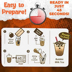 Fusion Select 5 Packs Taro, Mango, Honeydew, Strawberry Bubble Tea Kit Set With Extra Rich Tapioca Pearls, Straws