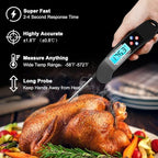 Digital Talking Thermometer for The Blind, Waterproof Instant Read Food Thermometer with Talking Function & Backlight, Meat Thermometer with Probe for Cooking and Grilling, and More