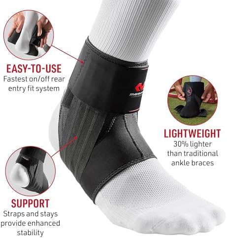 McDavid Ankle Brace, Low Profile Lace-Free Phantom Ankle Braces for Men Basketball and more. Lightweight Design, Advanced Strapping & Flex-Support