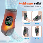 Cordless Foot Massager for Neuropathy, Foot and Ankle Massager, Ankle Heating Pad with Massage, 6 Heating, 3 Massage Modes&Timer, Gray