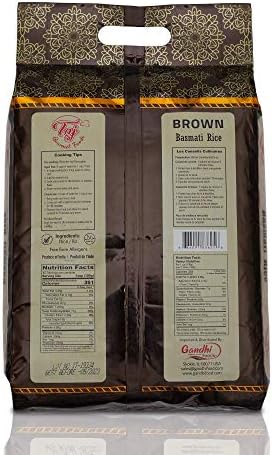 TAJ Gourmet Brown Basmati Rice, Naturally Aged, 10-Pounds