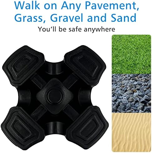 XSL Cane Tips - Heavy Duty Rubbers Self Standing Quad Base Replacement Walking Cane Tips