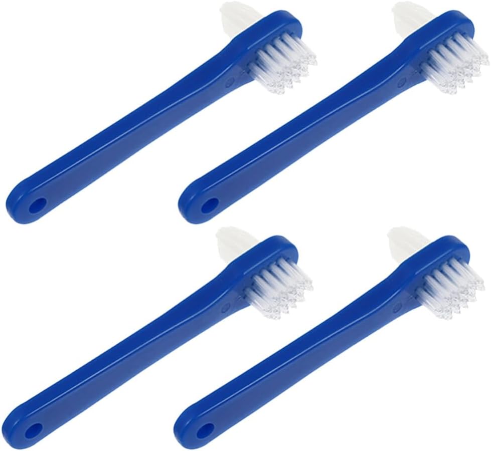 Beaupretty Denture Cleaning Brush Double Heads Portable Toothbrush Soft Bristles Compact 4.33 Inch Manual Brush for Travel and Daily Denture Care