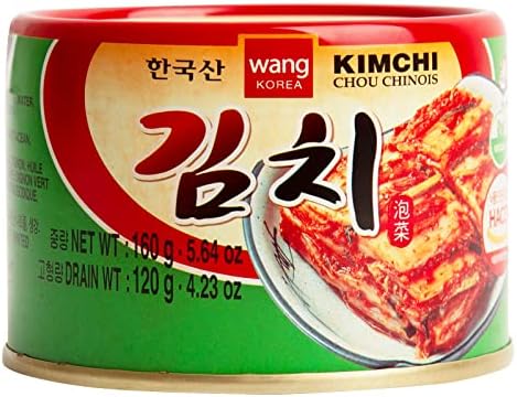Wang Korean Canned Kimchi – Authentic Fermented Napa Cabbage with Gochugaru | Multi-Purpose Kimchi Rich in Probiotics | Spicy Korean Flavor | 5.64 oz, Pack of 1