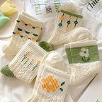 2/3/5/10 Pairs Womens Ankle Socks Cute Casual Breathable Cable Knit Floral Vintage Crew Socks