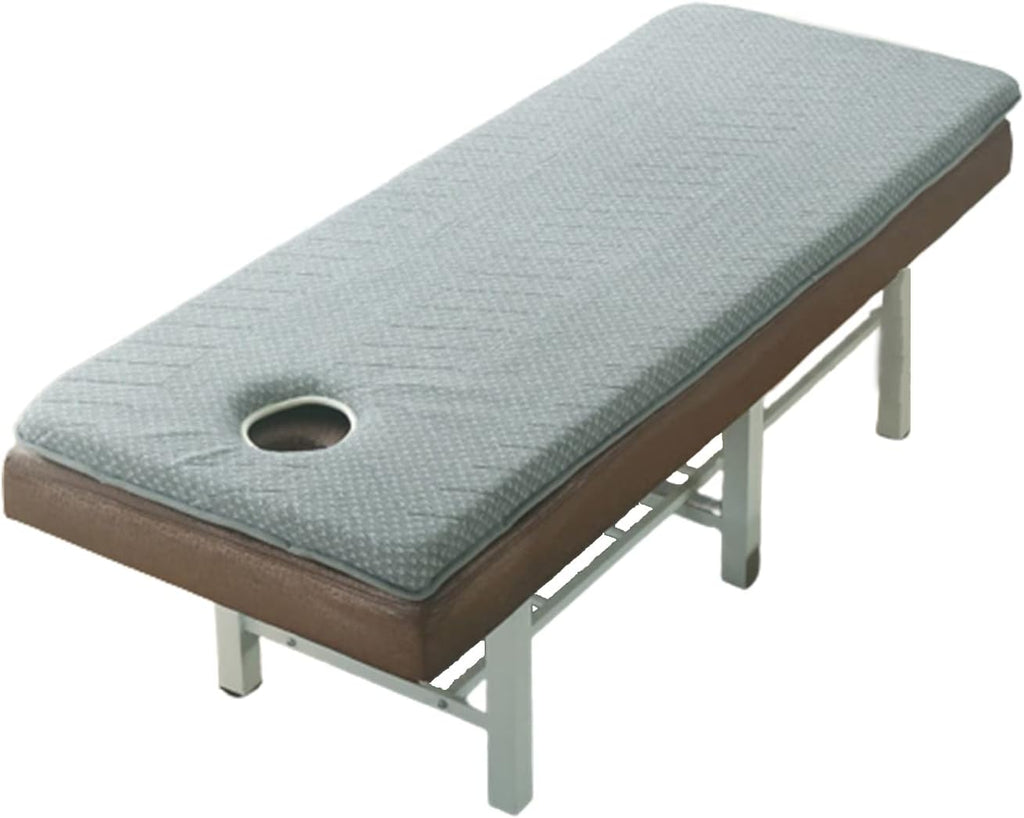 Memory Foam Lash Bed Topper with Face Breathing Hole 2" Thickness Massage Table Mattress Topper with Elastic Bands Spa Beauty Bed Sheet Pad Only Bed Not Included,Grey,70x190cm