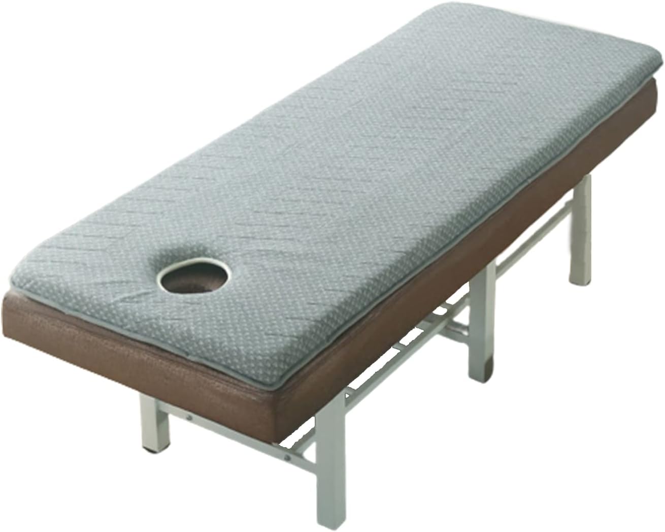Memory Foam Lash Bed Topper with Face Breathing Hole 2" Thickness Massage Table Mattress Topper with Elastic Bands Spa Beauty Bed Sheet Pad Only Bed Not Included,Grey,70x190cm