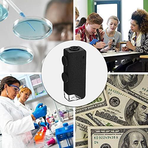Mini 60X - 100X Zoom LED Lighted Microscope Jewelers Loupe Magnifying Glass for Jewelry Coins Gems Stamps Watches Rocks