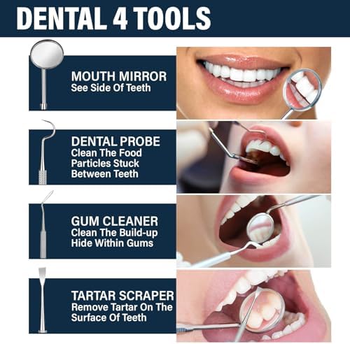 Tooth Repair Kit - Temporary Fake Teeth Replacement Kit with Dental Mirror Tools for Temporary Restoration of Missing & Broken Teeth Replacement Dentures