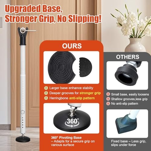 Door Security Bar for Home & Travel - 21-52" Adjustable Heavy Duty Anti-Burglar Door Stopper Stick,Anti-Slip Base for Front, Patio, Sliding Window,Hotel,Apartment - Women,Travelers Essentials