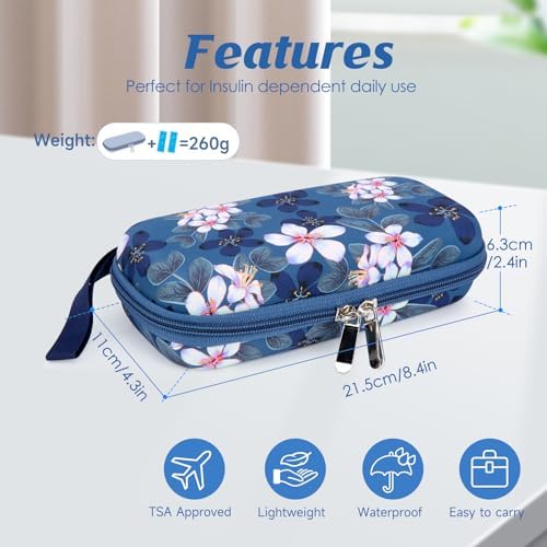 YOUSHARES Insulin Cooler Travel Case - Diabetic Insulated Organizer Portable Cooling Bag for Medication Cooling Insulation, Insulin Pen Case with 2 TSA Approved Cooler Ice Pack
