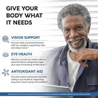Eye Vitamins - Lutein and Zeaxanthin Supplements - AREDS2 Based Supplement for Seniors & Adults - Eye Health & Vision Support - Saffron, Zinc, Vitamins, Copper, Super Greens - Made in USA, 60 Capsules