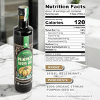 Gourmanity Organic Cold Pressed Styrian Pumpkin Seed Oil, Traditionally Made in Austria, 100% Pure Healthy and Delicious Oil, Non-GMO, Vegan and Keto Friendly, Perfect Drizzled Over Salads, 16.9 oz