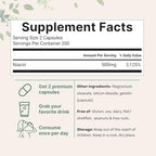 Micro Ingredients Niacin 500mg Per Serving, 400 Capsules | Flush Free B3 Vitamins | Double Strength Essential B Vitamin Supplement | Skin Care Health & Energy Support | Non-GMO, Gluten Free