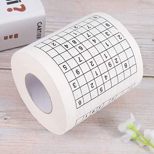 Cabilock Funny Sudoku Toilet Paper Rolls Double Rolls Creative Design Printed Paper Towels for Home Cafe Shop