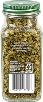 Simply Organic Parsley Flakes, 0.26-Ounce Jar, Fresh, Green-Leafy Taste, Vibrant Color Italian Parsley, Kosher, Organic