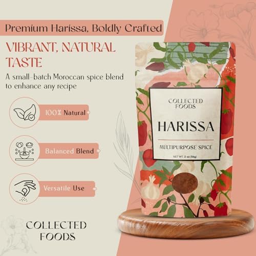 Premium Moroccan Harissa Seasoning Blend |Gluten Free Spices and Seasonings with Paprika| Salt & Dehydrated Onion, Hand-Crafted Small Batch Harissa Powder, 2 oz Cooking Spices and Seasonings