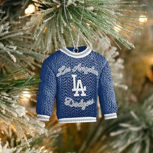FOCO - MLB Baseball Team Color Holiday Sweater Resin Xmas Christmas Tree Hanging Ornament (Los Angeles Dodgers - Shohei Ohtani)
