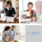 CARA 2 Pack Progressive Multifocus Reading Glasses, Flexible Lightweight TR90 Frame Blue Light Blocking Computer Readers, Workspace for Near Range (C1, 2.00)