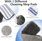 Masthome Microfiber Mops for Floor Cleaning,Dust Mop with 4 Reusable Pads,Flat Flip Mops for Wet & Dry Use,Professional Microfiber Mop for Hardwood, Laminate,Tile Floor Cleaning-1 Scraper