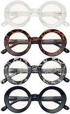 Eyekepper 4-Pack Progressive Multifocus Reading Glasses Blue Light Blocking Round Women No Line Multifocal Readers