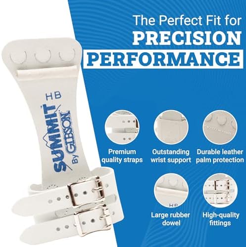 Gibson Athletic Summit High Bar Gymnastic Grips for Boys, Durable Leather Grip for Secure Grip, Hand Grips for Early Competitor Gymnasts, Gymnastics Grips for Boys - Made In USA