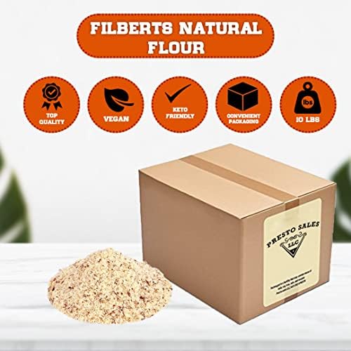 Presto Sales Filberts/Hazelnuts Raw Hazelnut Flour - 10 lbs. (160 oz.) bag/box - Oregon USA Hazelnut Powder - Best Substitute for Vegan, Keto and Low Carb Diet