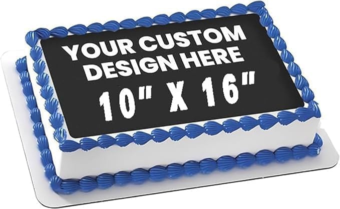 Your own picture - Create Your Special Event with Custom Edible Image Toppers - Upload Photos for Unique, Stylish Designs on Rectangular - 10"x16" rectangular