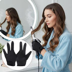 InnoHHustle 2 PCS Heat Resistant Gloves for Hair Styling, 3 Finger Professional Curling Iron Barber Glove Reusable Straightener Hair Dye Heat Protector Gloves for Curling Wand Flat Iron