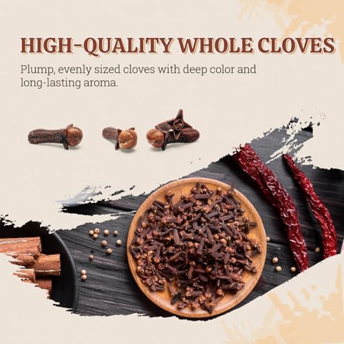 52USA Cloves 16oz in Bag | Whole, Fresh & Aromatic Cloves | Premium Spice for Cooking, Baking, & Tea | Natural, Non-GMO, Kosher Certified