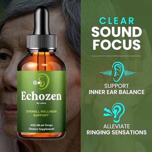 Echozen Drops, Echo Zen Liquid Supplement Ear Health Vitamins with Advanced Maximum Strength - Hearing Support Formula for Tinnitus, All-Natural Ingredients Premium Wellness Gotas Reviews (2 oz)