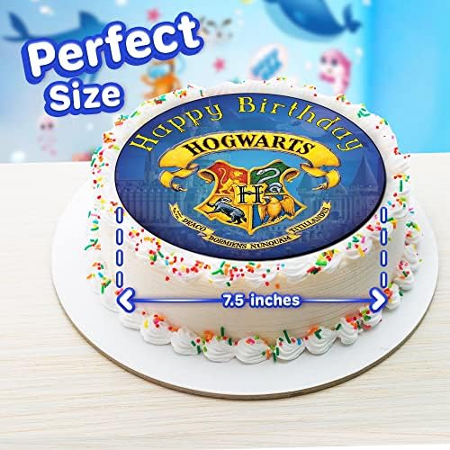 7.5 Inch Edible Cake Toppers – Magic School Themed Birthday Party Collection of Edible Cake Decorations
