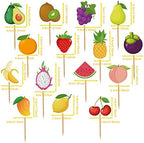 30Pcs Fruit Cupcake Toppers Watermelon Lemon Grape Banana Strawberry Treat Cake Picks for Tutti Frutti Fruit Themed Wedding Birthday Party Decorations