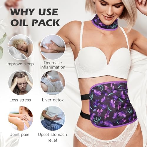 Castor Oil Pack Wrap Organic Cotton 2 Pcs, Castor Oil Cold Pressed Highly Absorbent for Liver Detox, Christmas Gifts for Women, Mom, Wife, Girlfriend, Sister, Friends, Houndstoot