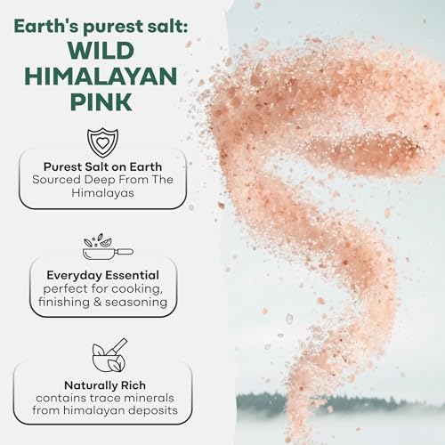 Wild Foods Organic Pink Himalayan Salt, Fine Ground for Table and Cooking, 16 oz | 100% Real, Pure, Unrefined | Pink Himalayan Sea Salt with 80+ Minerals & Electrolytes, Small Batch, Ethically Sourced