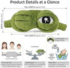 Cute Frog Plush Sleep Mask, Soft Fluffy Eye Mask for Sleeping, Funny Winking Frog Design Blindfold with Elastic Strap, Comfortable Night Eye Cover for Travel, Nap, Meditation, Kids & Adults, Green