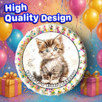 7.5x Inch Edible Cake Toppers – Cats Themed Birthday Party Collection of Edible Cake Decorations