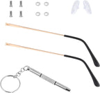 Metal Eyeglass Legs Replacement Gold Glasses Arm Replacement TR90 Eyeglasses Repair Legs Sunglasses Arm Glasses Temple Eyewear Frame Temple Accessory (Double Teeth)